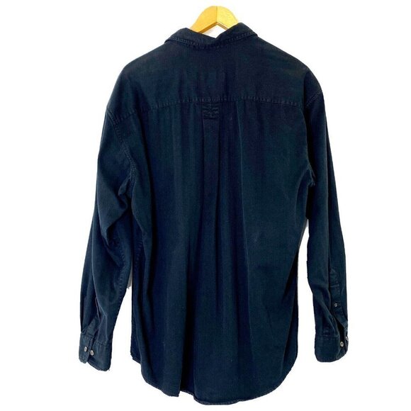 Timberland Weathergear Rugged Fit Shirt Men's Large L/S Button Front Navy Blue - Picture 2 of 11